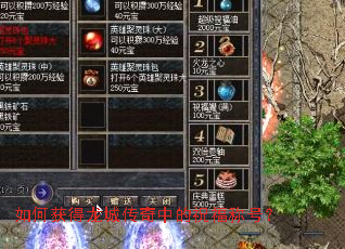 如何获得龙城传奇中的祝福称号? 如何获得龙城传奇中的祝福称号?