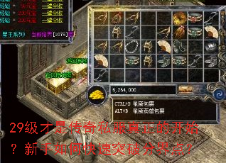 29级才是传奇私服真正的开始?新手如何快速突破分界点? 29级才是传奇私服真正的开始?新手如何快速突破分界点?