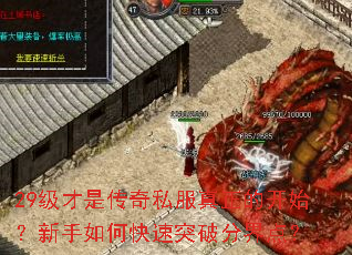 29级才是传奇私服真正的开始?新手如何快速突破分界点? 29级才是传奇私服真正的开始?新手如何快速突破分界点?