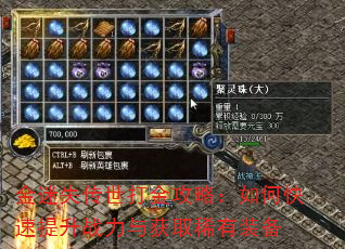 金迷失传世打金攻略:如何快速提升战力与获取稀有装备 金迷失传世打金攻略:如何快速提升战力与获取稀有装备
