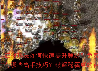 征战玛法如何快速提升等级?免费传奇私服有哪些高手技巧?破解秘籍真的存在吗? 征战玛法如何快速提升等级?免费传奇私服有哪些高手技巧?破解秘籍真的存在吗?