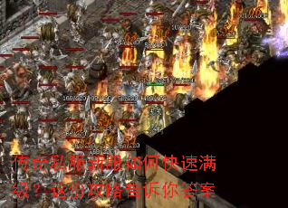 传奇私服新服如何快速满级?这份攻略告诉你答案 传奇私服新服如何快速满级?这份攻略告诉你答案