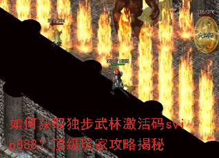 如何获取独步武林激活码svip888?顶级玩家攻略揭秘 如何获取独步武林激活码svip888?顶级玩家攻略揭秘